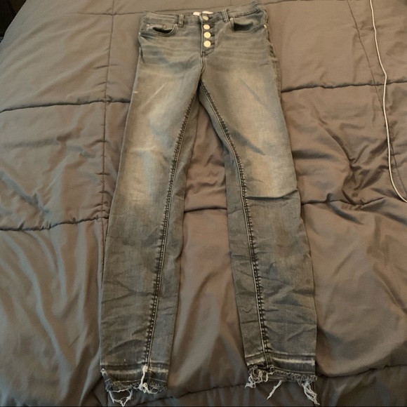 Zara Denim - Zara Woman Button Fly Gray Jeans
